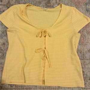 MADEWELL GINGHAM bow front tee
